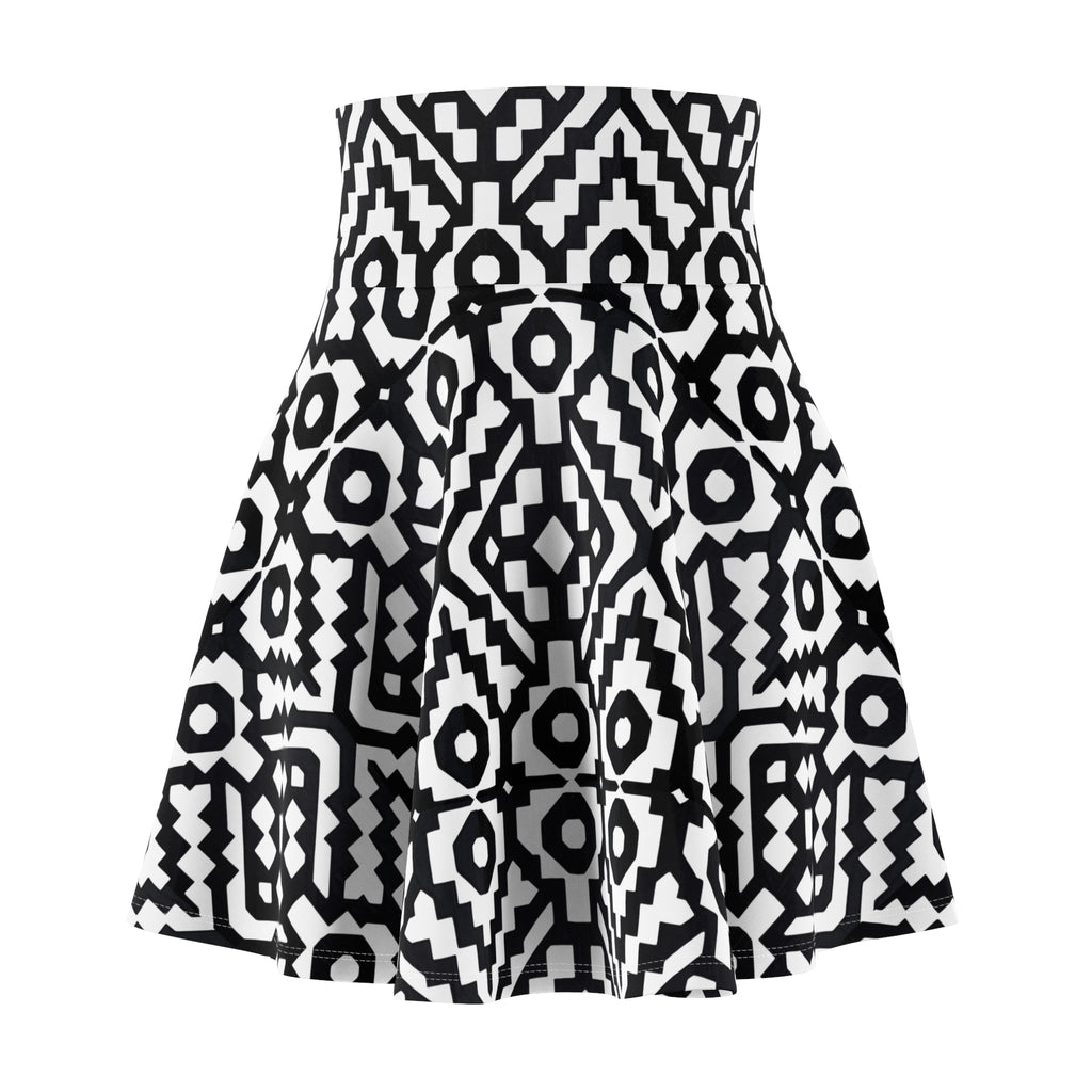 INCA Black & White Skater Skirt — Patterned AOP Women's Skirt