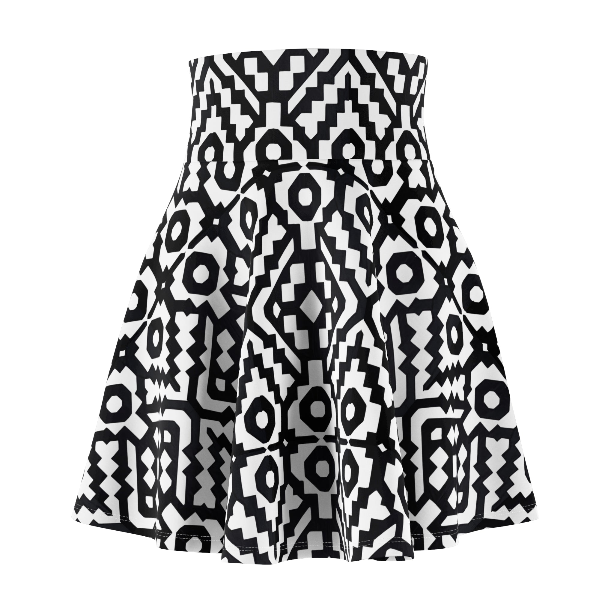 INCA Black & White Skater Skirt — Patterned AOP Women's Skirt