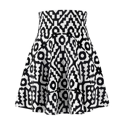 INCA Black & White Skater Skirt — Patterned AOP Women's Skirt