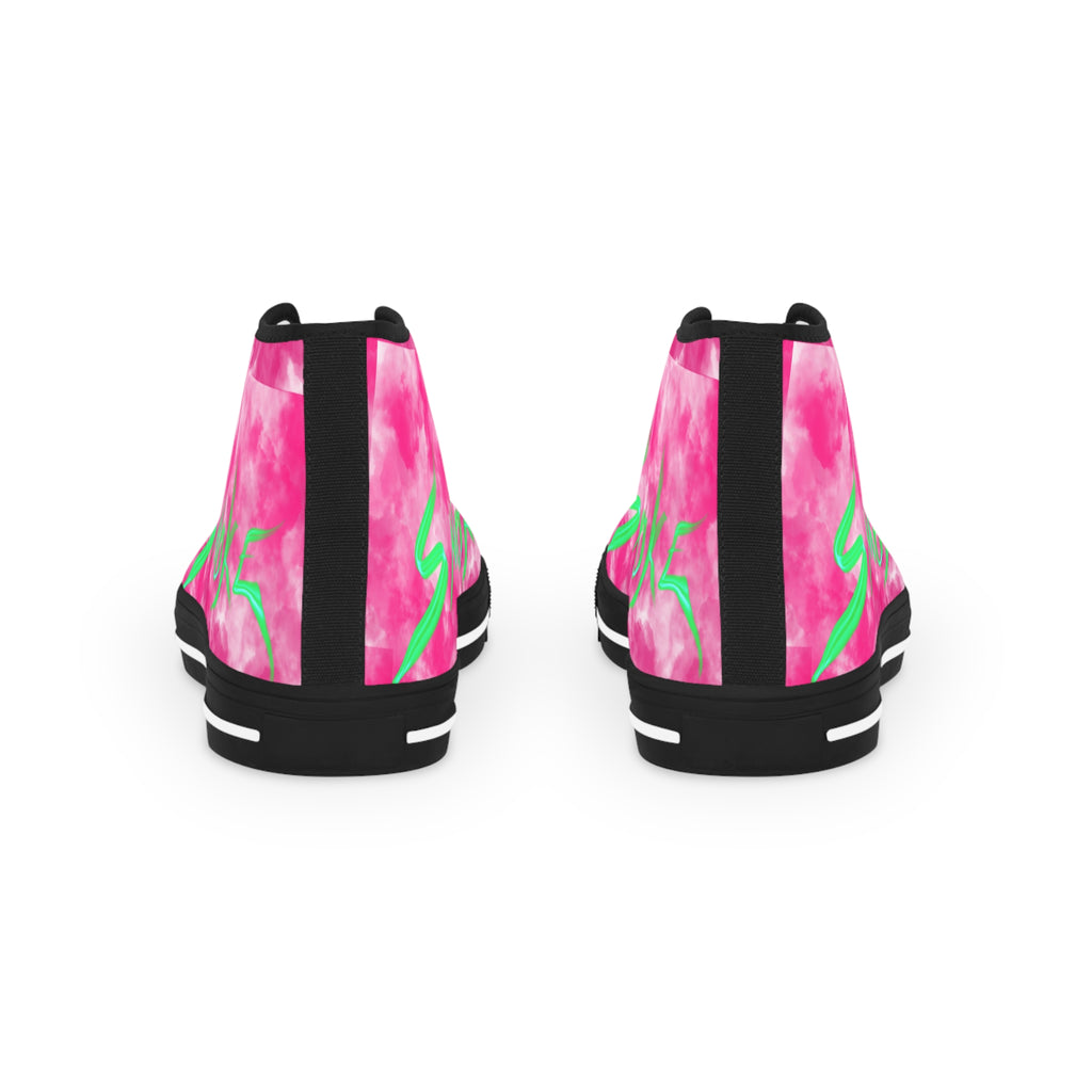 Bold Pink Tie-Dye High Top Sneakers for Trendsetters