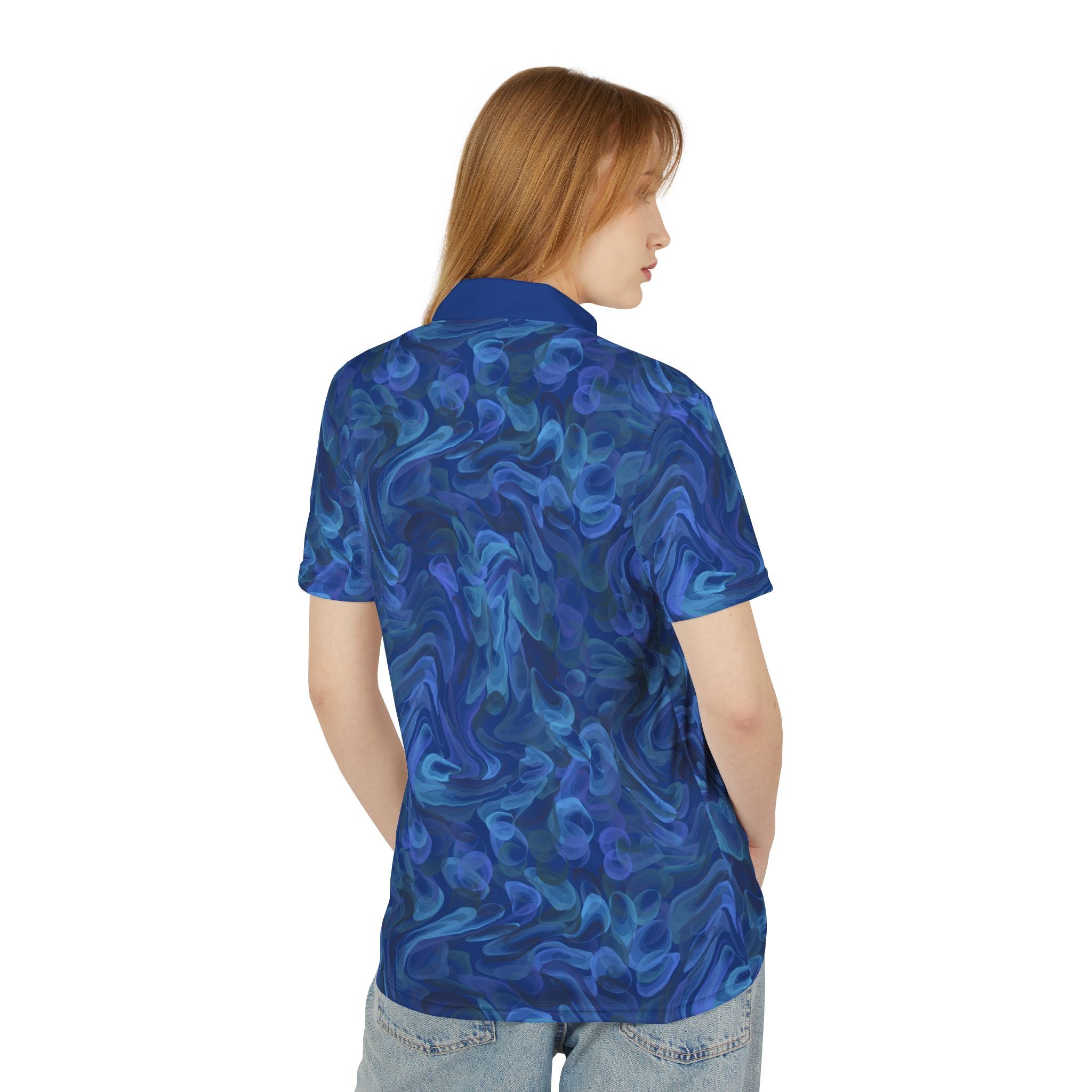 Blue Marble Swirl Polo Shirt