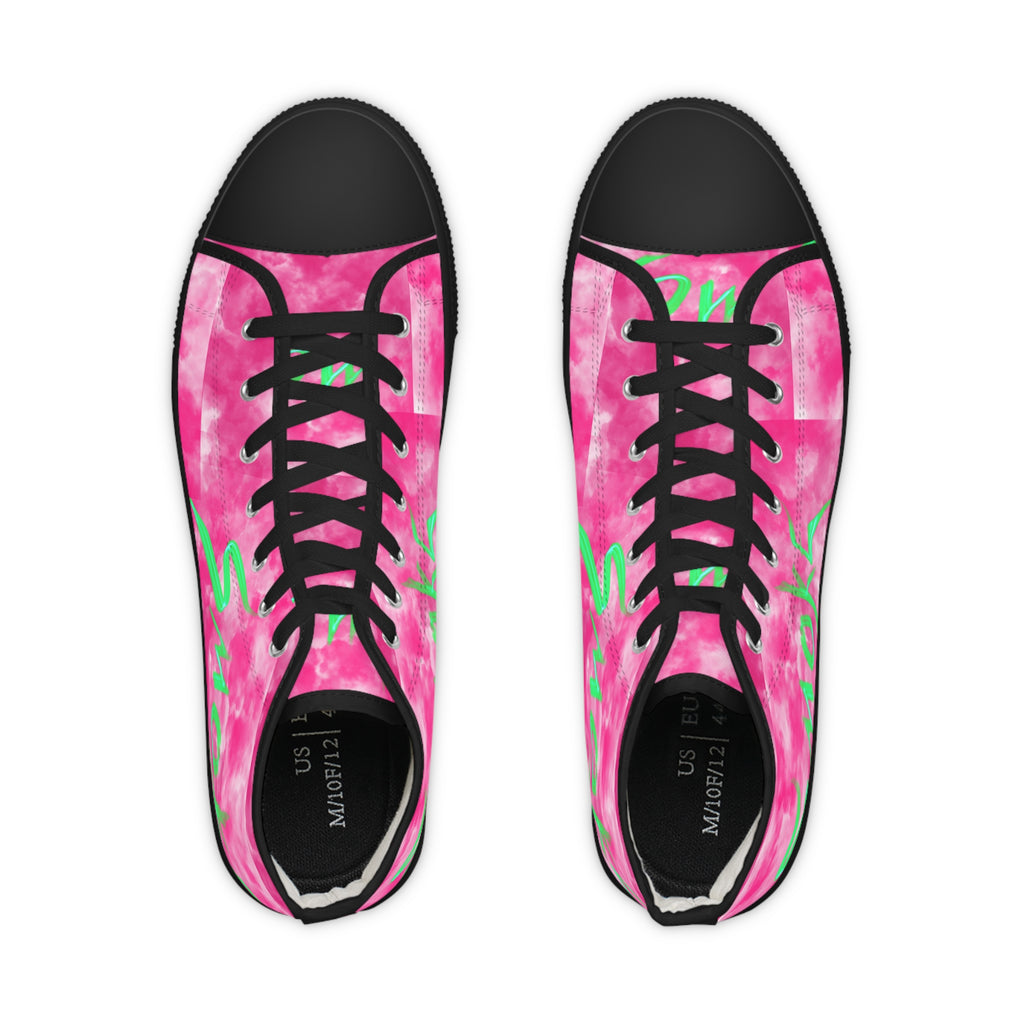 Bold Pink Tie-Dye High Top Sneakers for Trendsetters