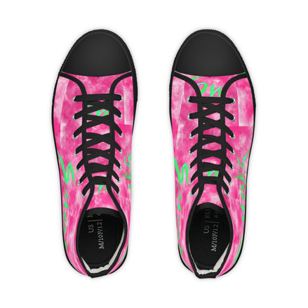 Bold Pink Tie-Dye High Top Sneakers for Trendsetters
