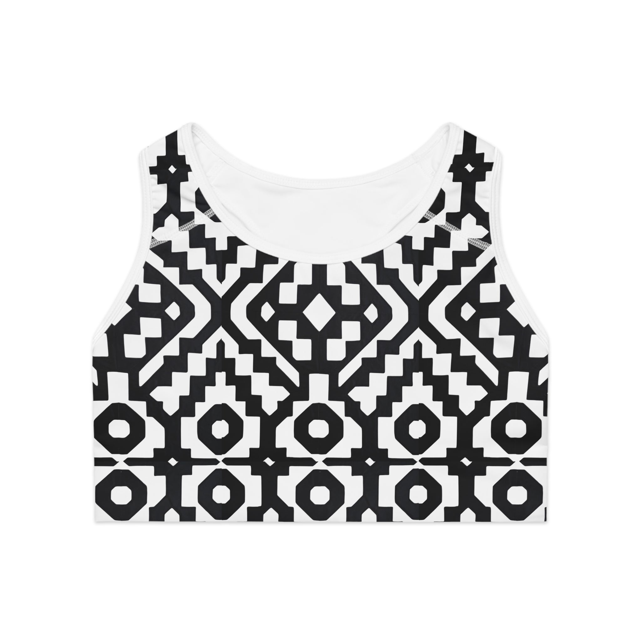 INCA Pattern Activewear Sports Bra — Tribal Inca Print Workout Top