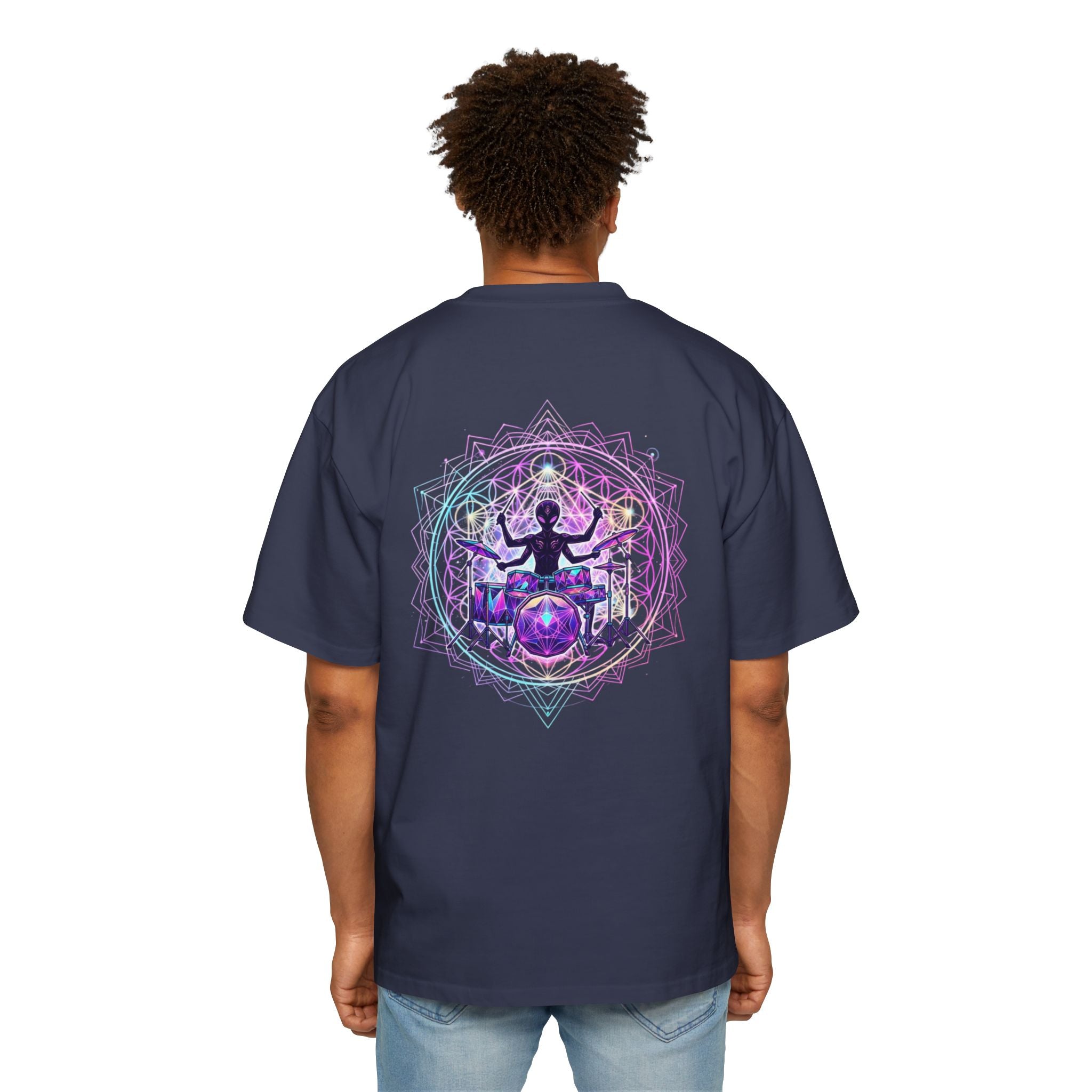 Men's Heavy Oversized Tee-ALIEN BEAT