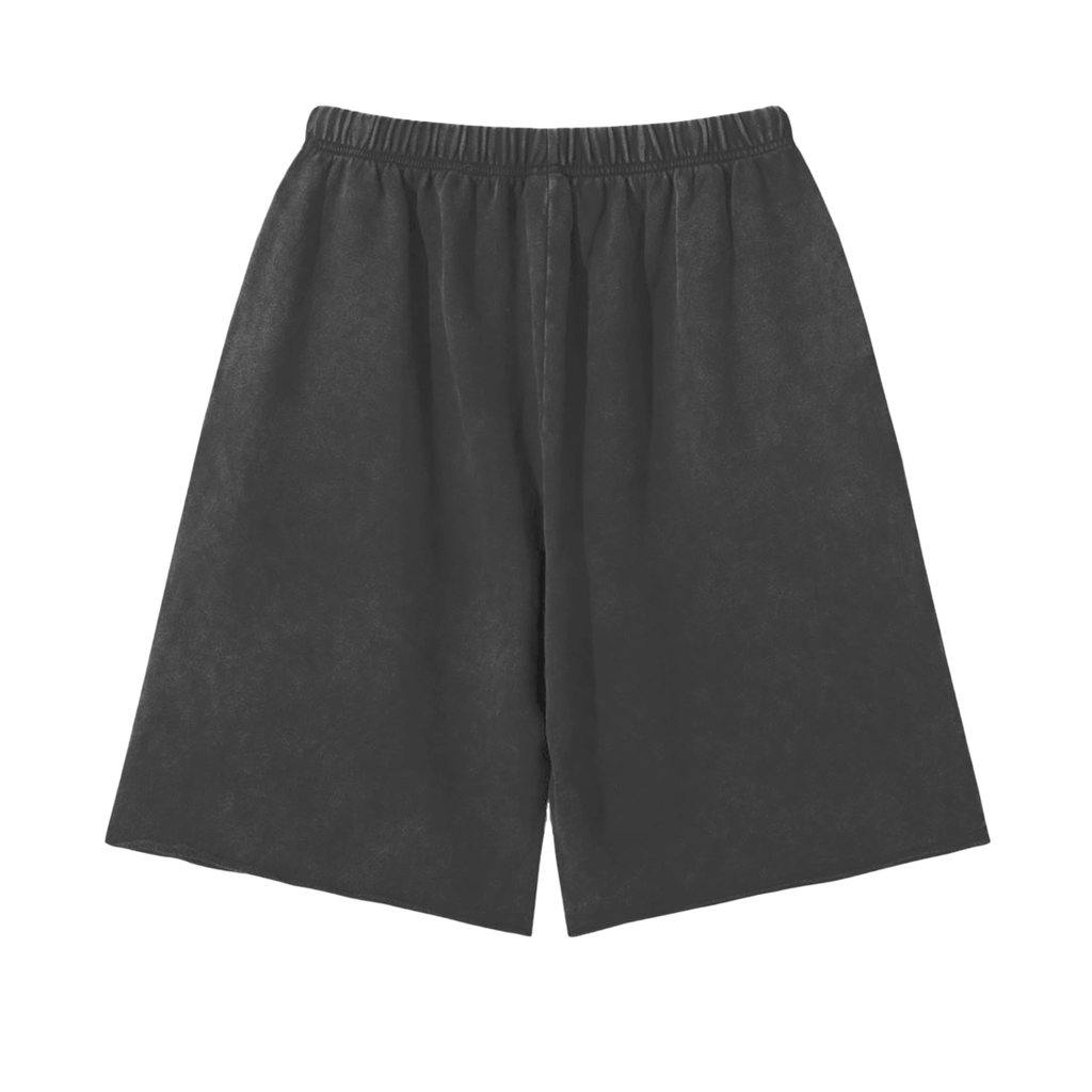 Snow Washed Raw Hem Shorts
