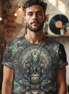 Alien Meditation Graphic T-Shirt — Cosmic Spiritual AOP Tee